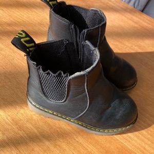 Toddler black zip up ankle boots